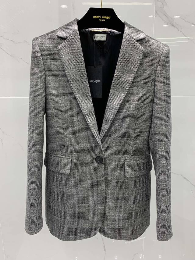 S Saint Luo's bright silk plaid wool suit Popular custom fabric Classic version