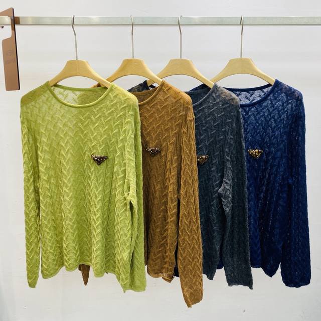 New lazy soft wool round neck knitted long-sleeved bottoming top Sml DDD