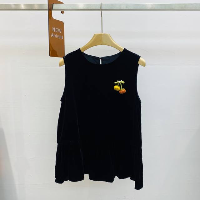 New style temperament versatile round neck sleeveless waist slimming silk velve