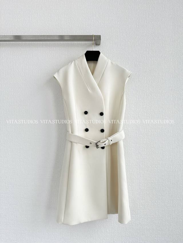 Hot-selling item in stock: French-style, heavy-duty double-breasted vest-style b