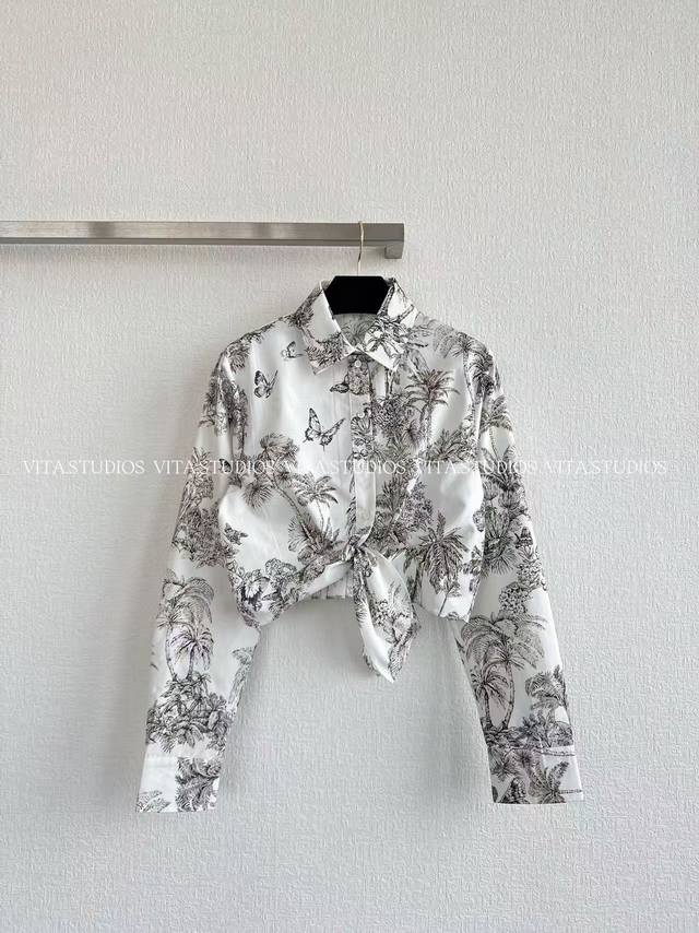 New product pre-sale printed knotted shirtSelected silk-cotton material, cleverl