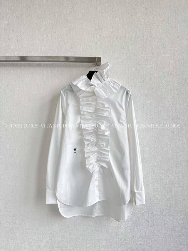 Hot spot ruffle shirt Color: White Size: Sml D*Cy DDD