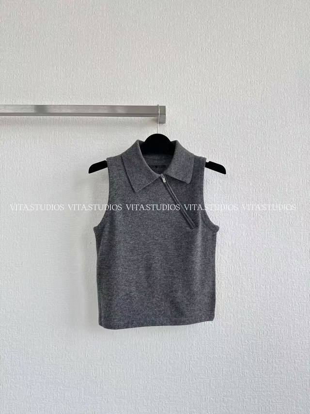 New product pre-sale Diagonal zipper vest Selected 100% wool fabric, delicate wo