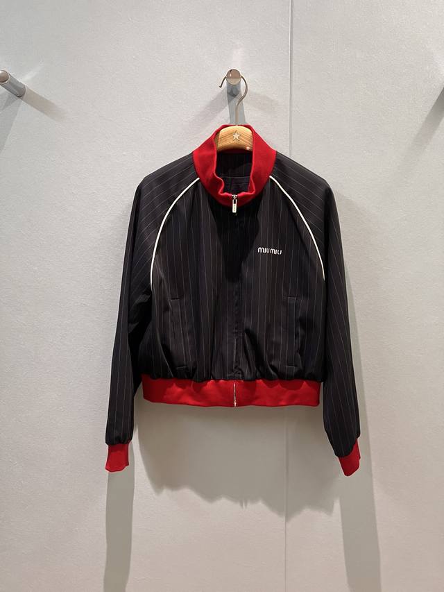 New style Li Sidani same red ribbed patchwork striped jacket jacket chest embro