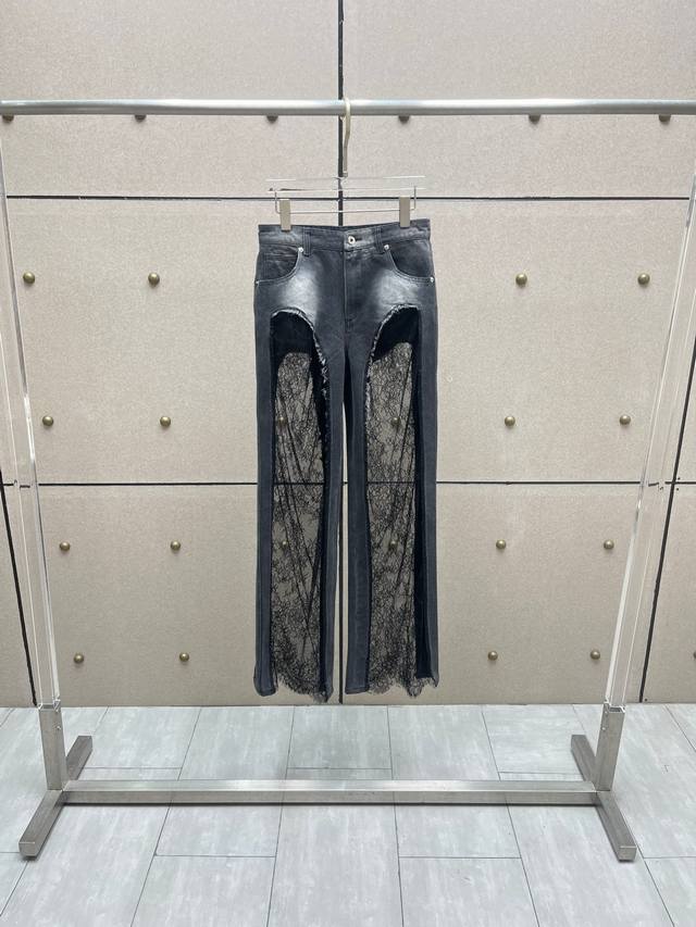 Blum see-through lace stitching jeans! Cotton Sml DDD