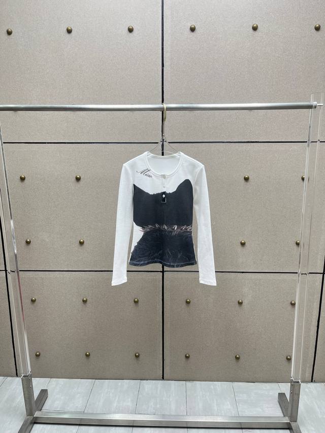 Blumar punk print ribbed long-sleeved T-shirt! Sml DDD