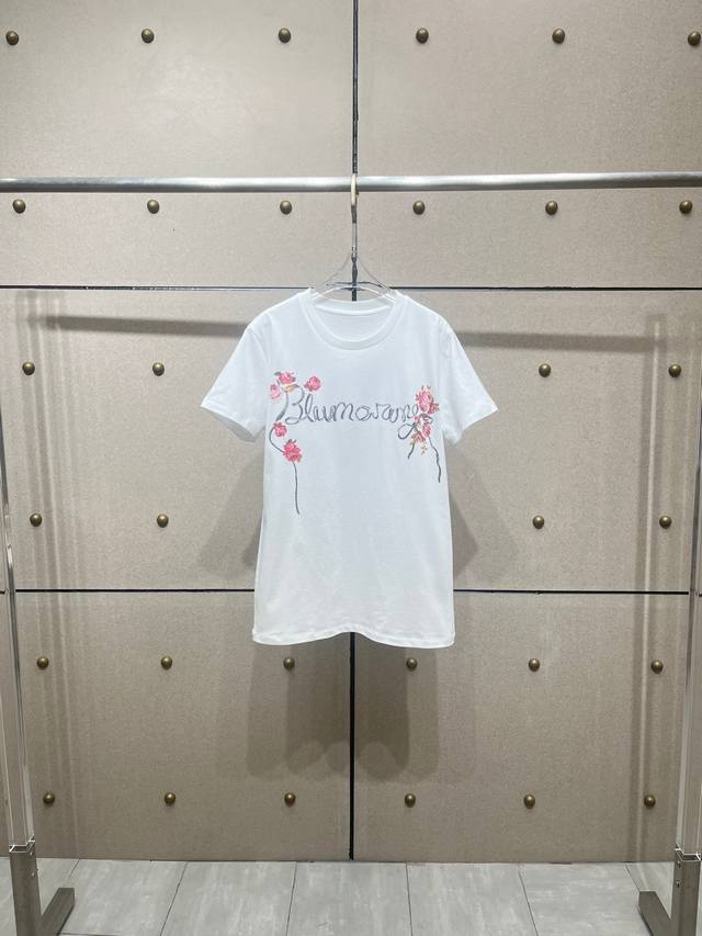 Blum* printed rhinestone T-shirt! Cotton DDD