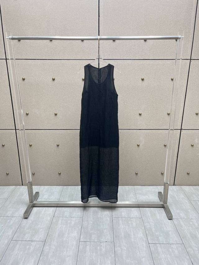 Tote Pleated Texture Linen Dress! Linen Two Colors Sml DDD