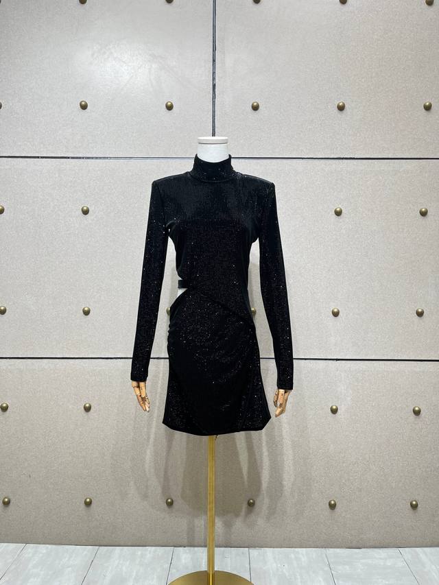 Velvet hot diamond waist-baring dress! Sml DDD