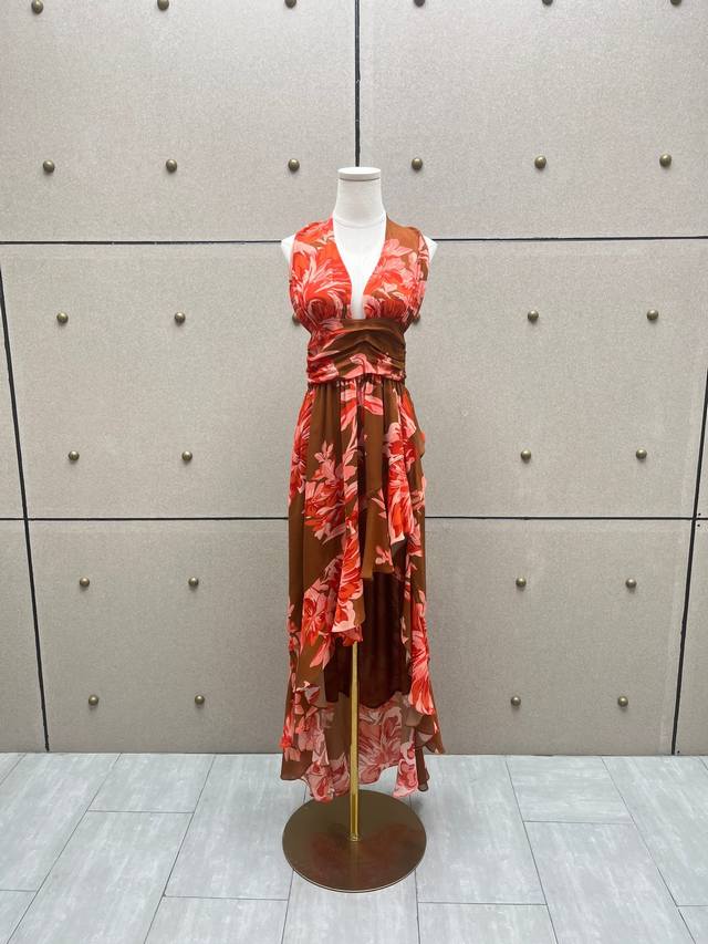 Printed backless dress! Rayon, reactive printing Sml DDD