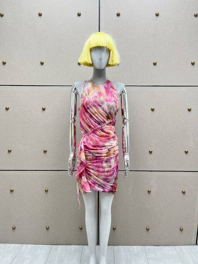 Blum*Double layer printed pleated dress! Sml DDD