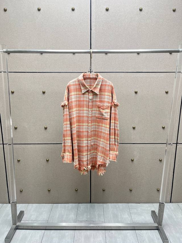 Custom colorful plaid fabric washed old shirt! Cotton Sml DDD