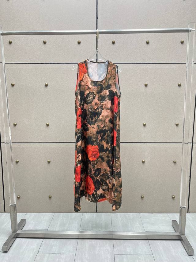 Printed loose dress! Cupro-ammonia silk Sml DDD