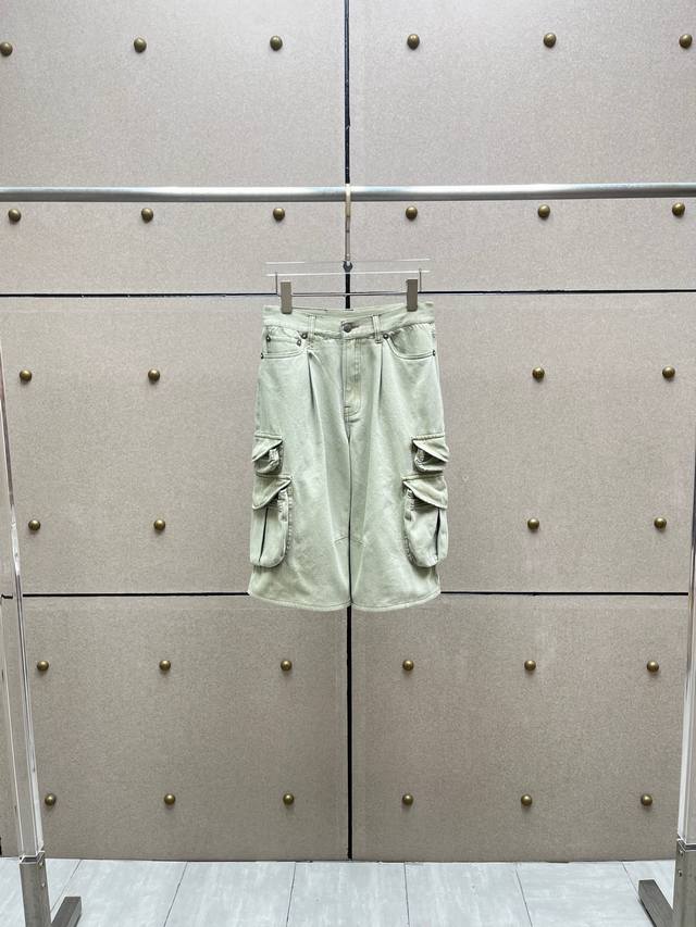 Multi-pocket color washed denim shorts! Cotton Sml DDD