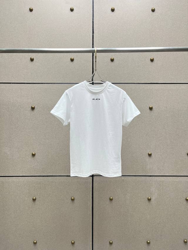 Alai* Embroidered Letters T-shirt! Cotton Two-tone DDD
