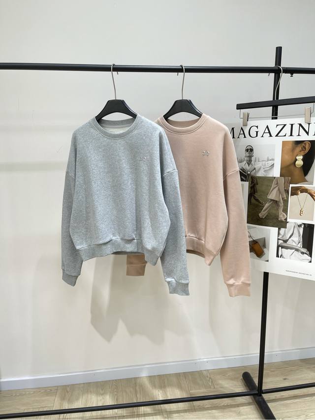 Alo light-colored fleece round neck pullover sweatshirt DDD, fabric: fleece cott