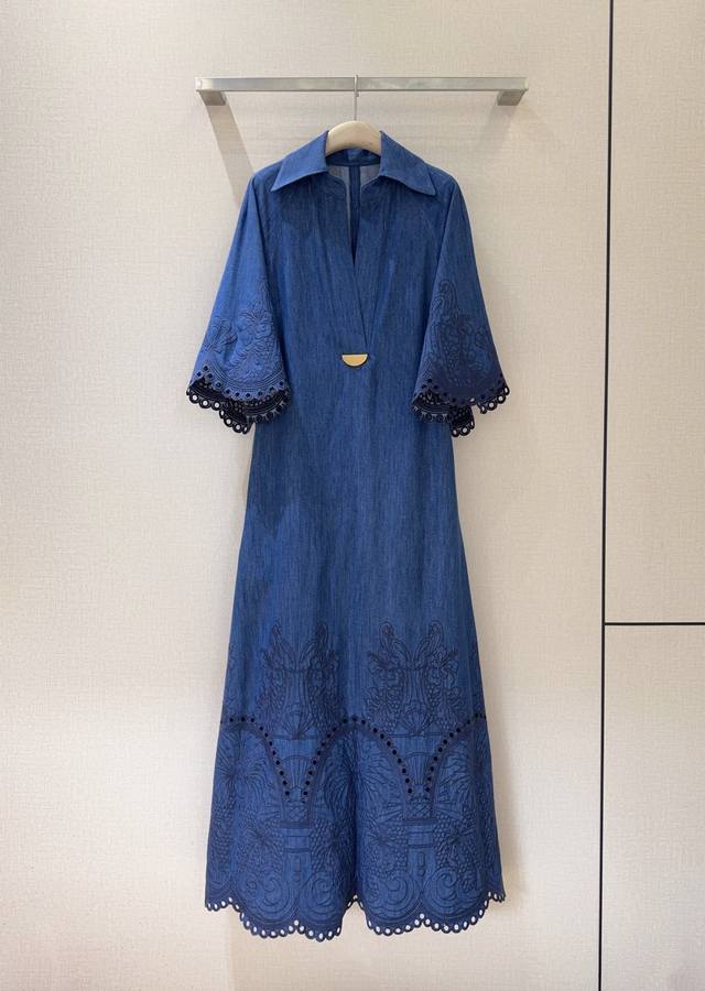 Zimmerm*A*N*N New arrival! embroidered denim dress, made from denim fabric, feat