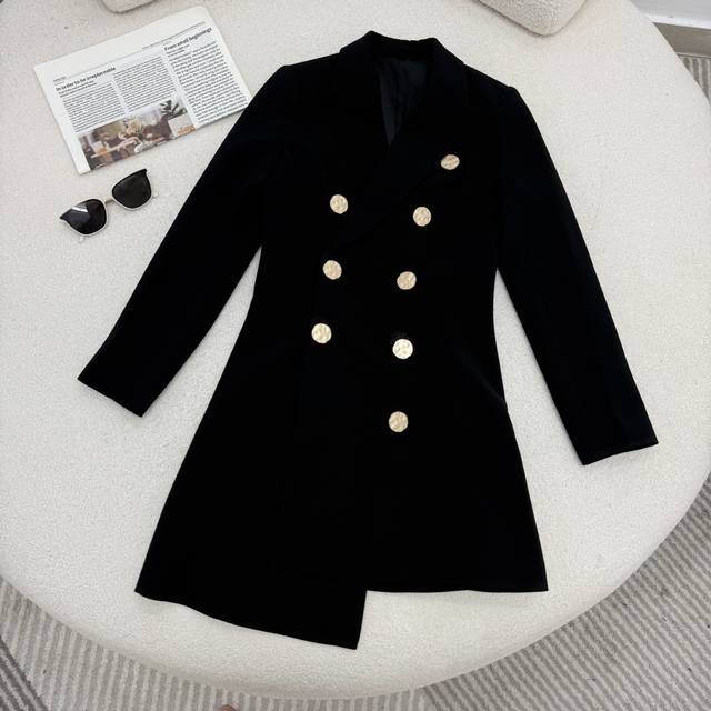 Popular celebrity designer style 25 autumn and winter double-breasted asymmetric