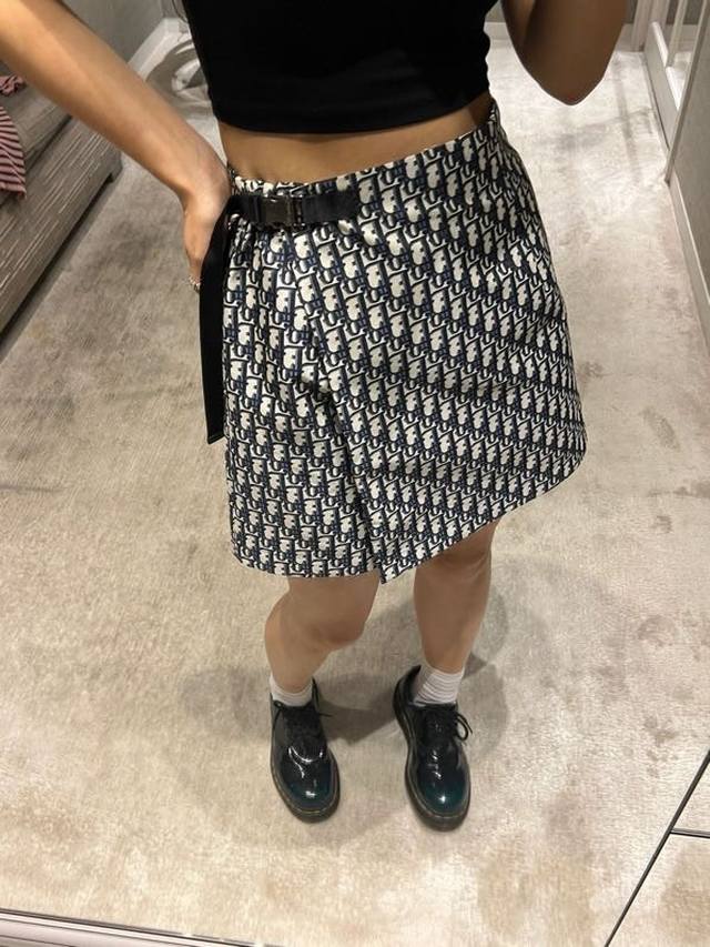24 Early Autumn new jacquard one-piece culottes made of blue technical taffeta j
