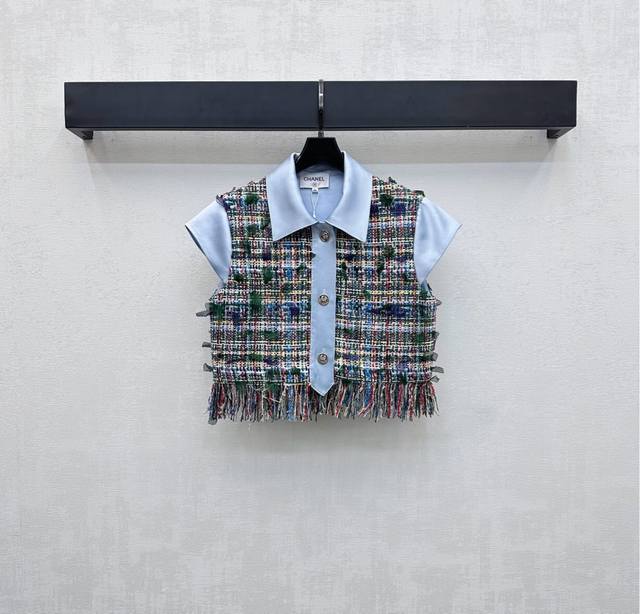 Chane* 2025 new arrivals. Custom-made contrasting woven vest made of imported YB