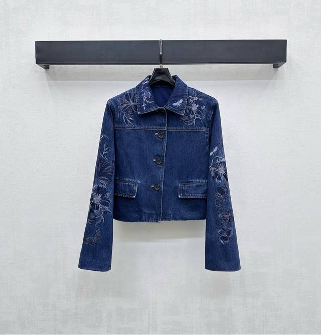 Gucc*2025 New Arrival Heavily Embroidered Denim Jacket Custom Made YB Imported T