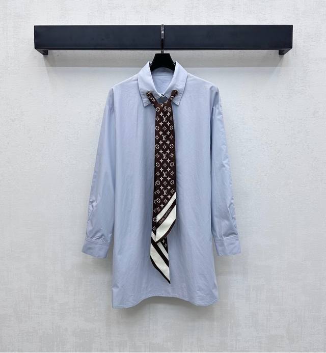 Louis Vuitto*2025 new arrivals. Custom silk scarf long shirt. YB imported twill