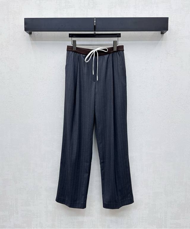 Miumi*2025 New Arrival: High-waisted drawstring suit trousers, custom-made from