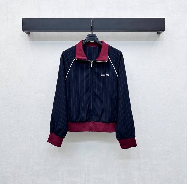 Miumi*2025 New Arrival: Custom-Made Spliced Jacket Made of Yb Imported Rayon, Hi