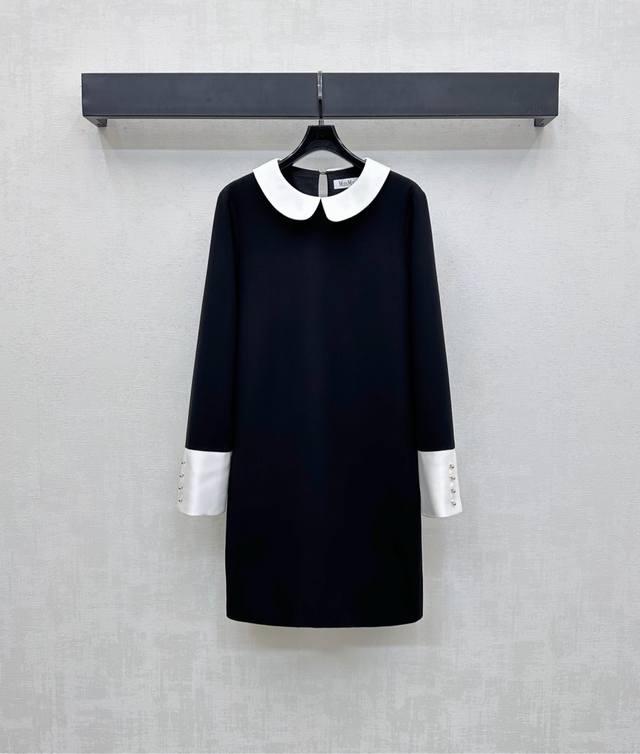Maxmar*2025 New Arrival. Custom-made lapel long-sleeved dress made of imported Y