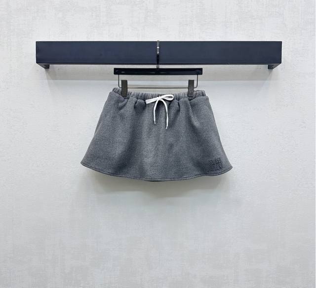 Miumi*2025 New Arrival High-waisted Drawstring Skirt Custom Made YB Imported 100