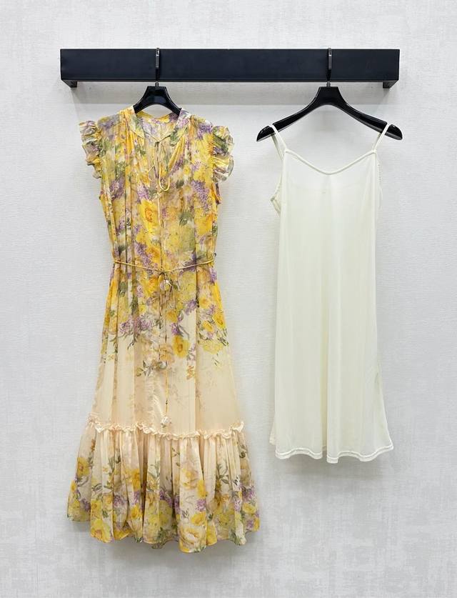 Zimmerman*2025 New Arrivals: Stand-up collar printed dress, custom-made from imp