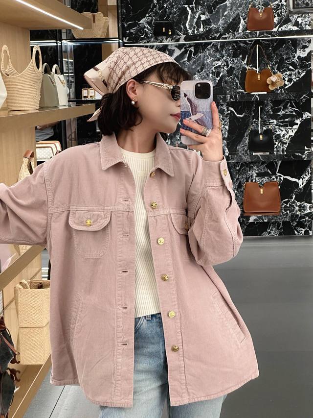 Celin* 25Fw Early Fall New Lotus Pink Retro Pocket Lapel Long Sleeve Jacket | Ex