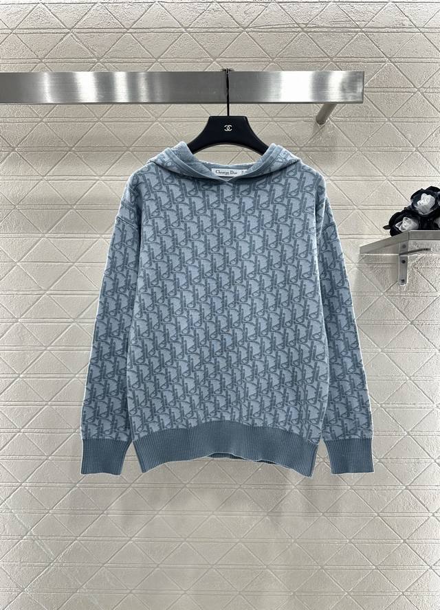 Dio* 2025 New Arrival Hooded Knitted Jacquard Sweatshirt Custom Yb Cashmere Yarn