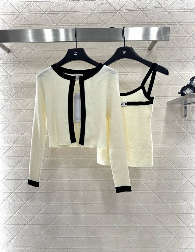 Chane* 2025 New Arrivals: Strapless Knit Cardigan Two-Piece Set. Custom-woven Yb