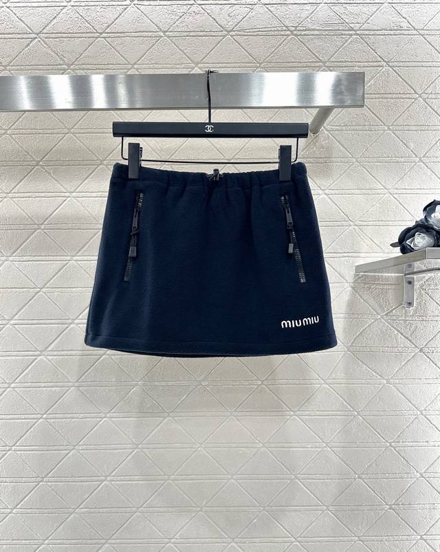 Miumi* 2025 New Arrival Polar Fleece Zipper Workwear Skirt Custom Yb imported po