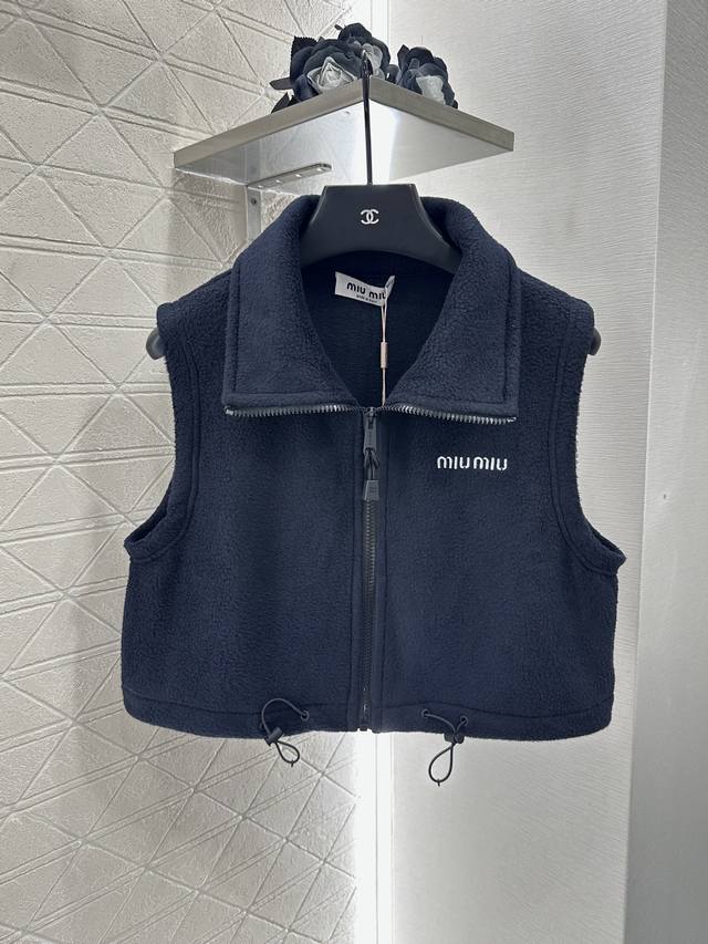 Miumi 2025 new arrivals: polar fleece zipper down vest. Custom Yb imported polar
