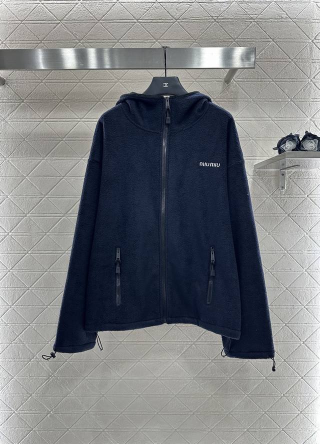 Miumi* 2025 New Arrival: Polar Fleece Hooded Zip-Up Jacket. Custom Yb imported p