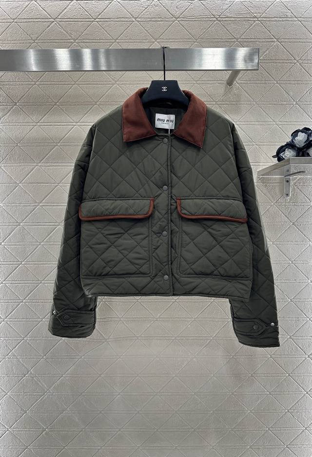 Miumi* 2025 New Arrivals: Leather Collar Down Jacket, Custom Yb Imported Windpro