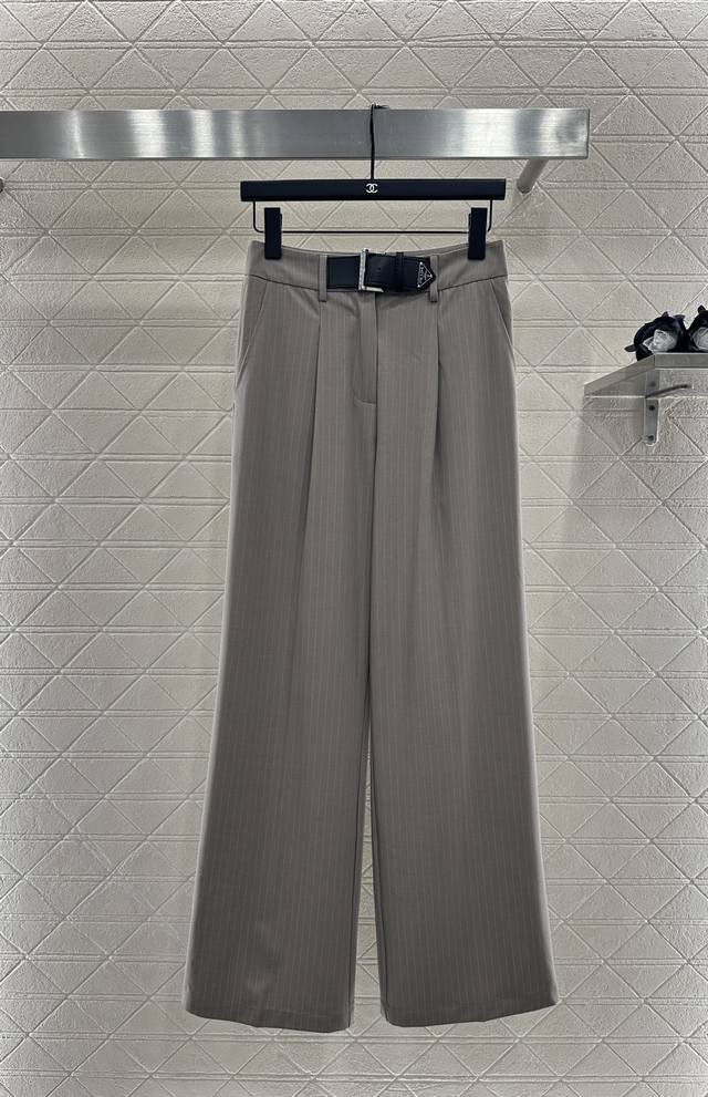 Prad* 2025 New Arrivals: Belt Suit Wide-Leg Trousers. Custom Yb imported cotton