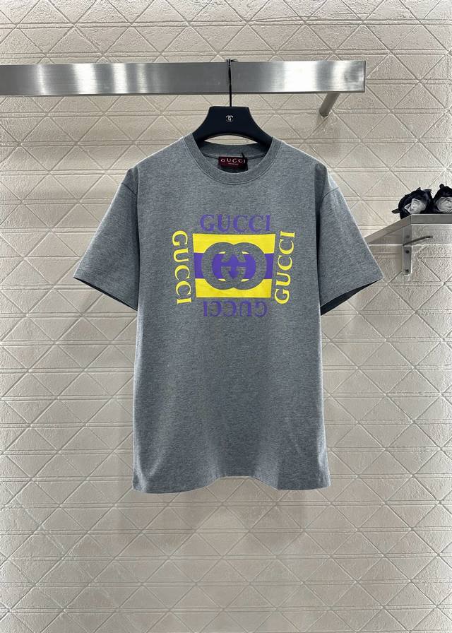 Gucc* 2025 New Arrivals Printed Round Neck Custom Yb Original Cotton Material: B