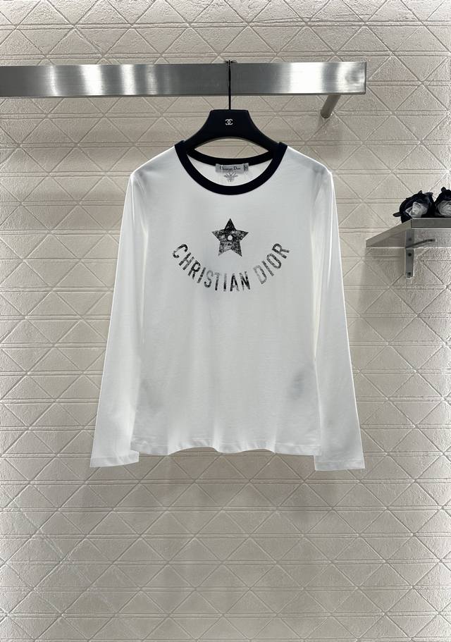 Dio* 2025 New Arrival Round Neck Distressed Letter Long Sleeve Top Custom Yb twi