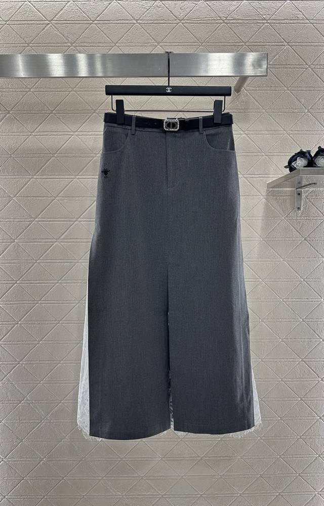 Dio* 2025 New Arrival High-Waisted Lace-Paneled Skirt Custom Made Yb Imported Ra