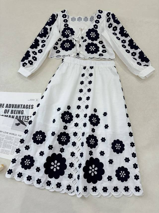 New arrivals from our early fall resort collection. Hollow embroidered floral s