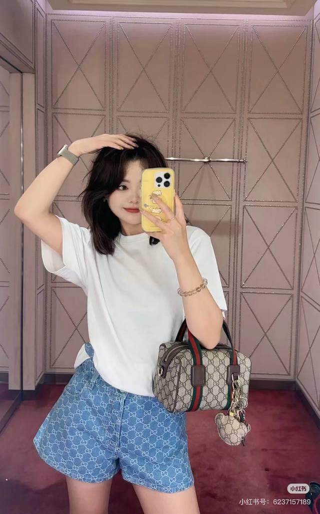 Gucc* 25Fw Early Fall New Letter Jacquard Denim Shorts | Exclusive Yb Developmen