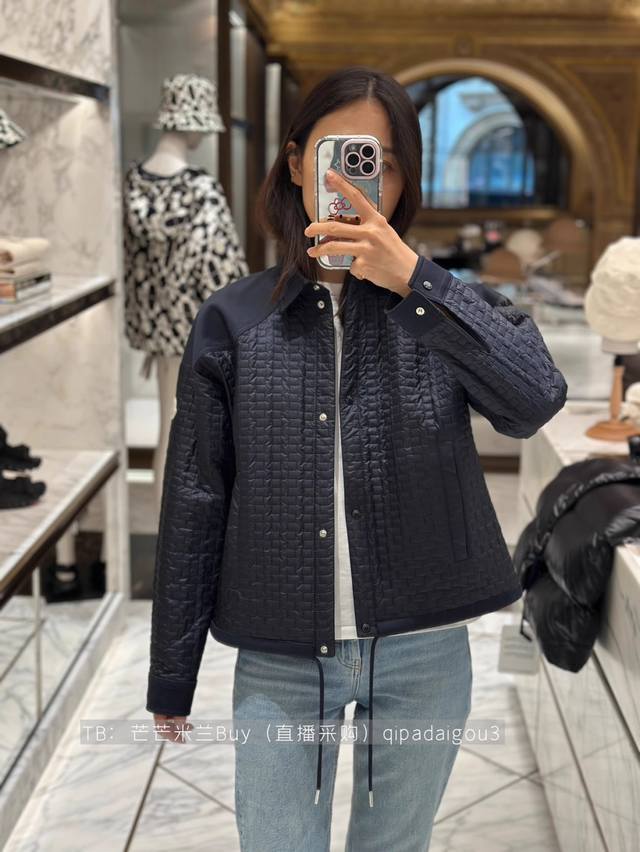 Moncle* 25Fw New Autumn/Winter Geometric Embossed Lapel Quilted Jacket | Exclusi