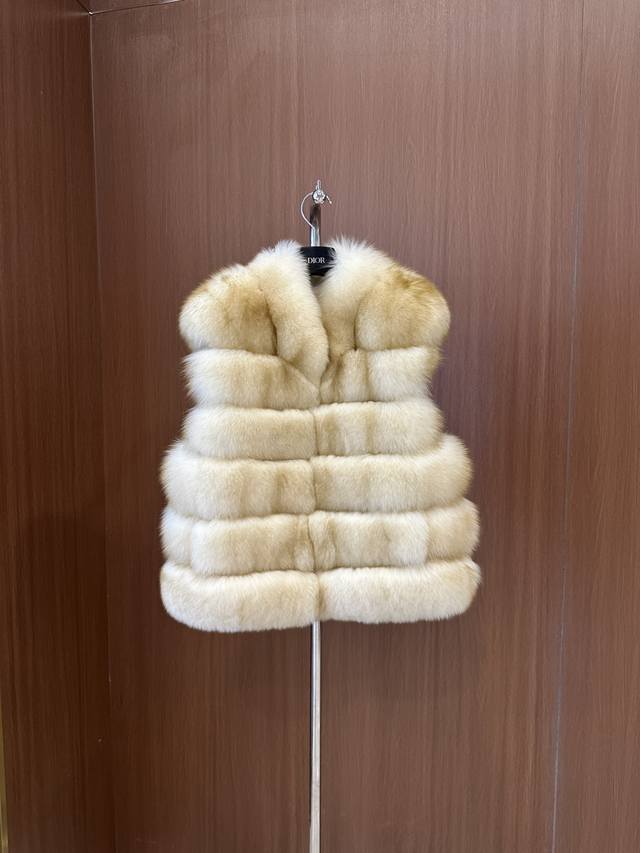 Dioar * 25 new high-quality fox fur vest Imported Finnish white fox placket with