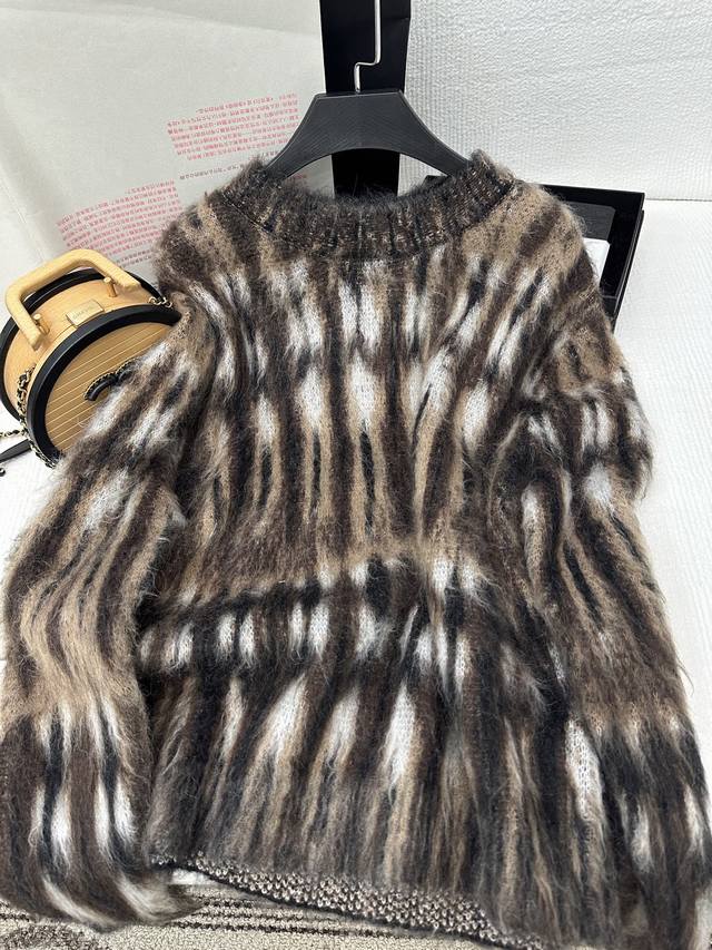 New arrival in stock Mohair high-grade retro lazy style design knitted top Sml
