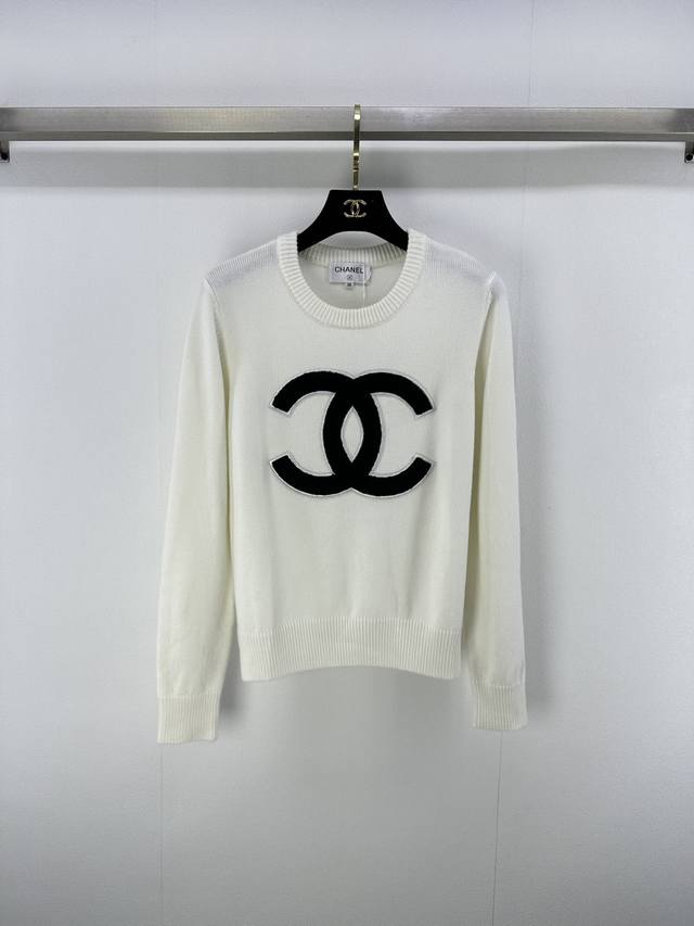 Chane* New Details 25 Autumn/Winter New Double C Knit Long Sleeve Contrast Color