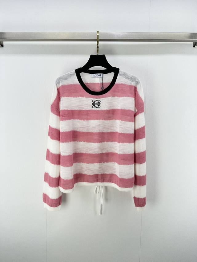 Loew* New Details 25 Newest striped knit ripped long-sleeve for fall! The pink a