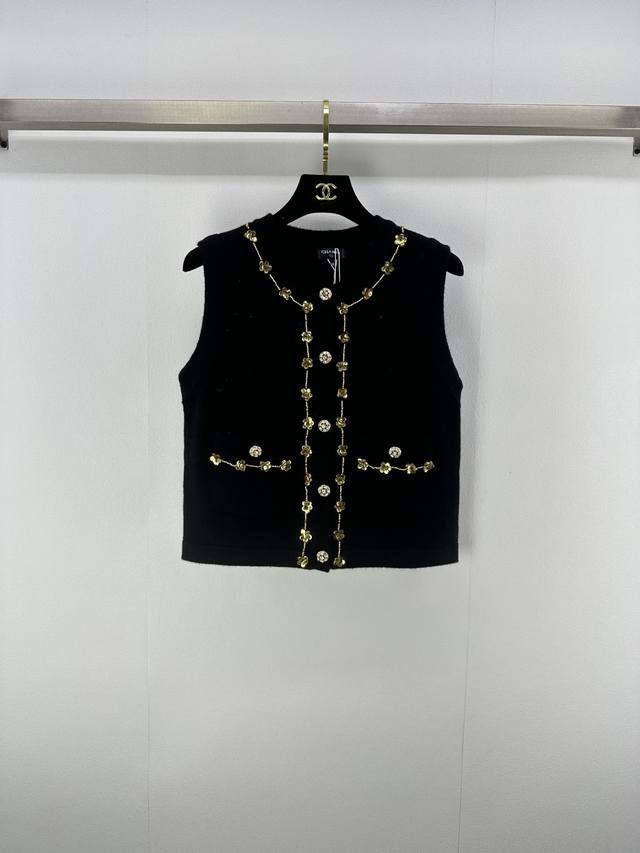 Chane* New Details 25 New Fall Style Heavy Beaded Floral Knitted Cardigan Vest C